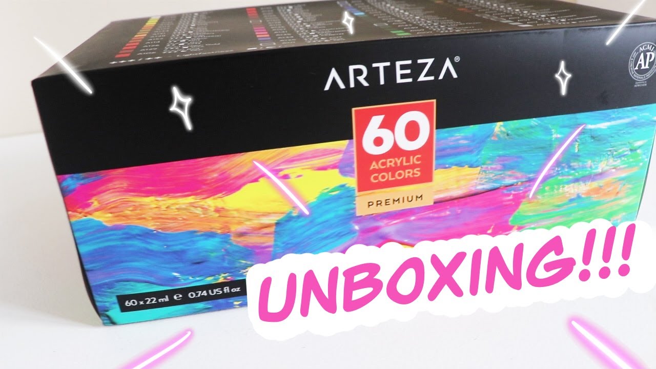 Arteza Acrylic 60 paint set UNBOXING!! // EmilyArts