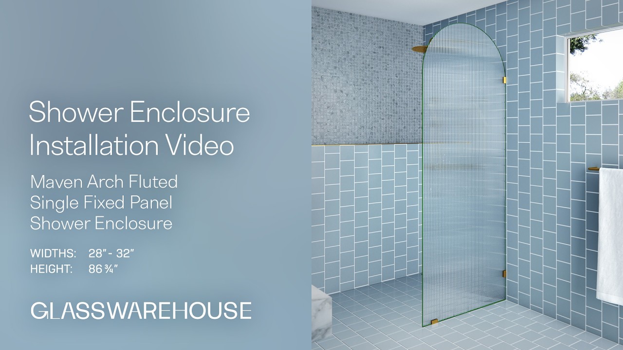 Maven - Shower Arched Fluted Single Fixed Panel 28