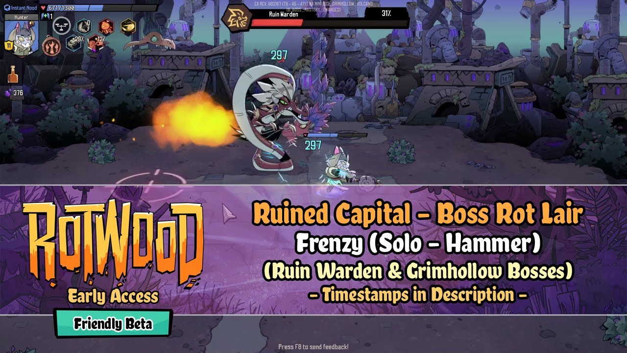 Rotwood EA | Friendly Beta - Ruined Capital: Boss Rot Lair [Frenzy] Hammer Solo Run (Grimhollow)