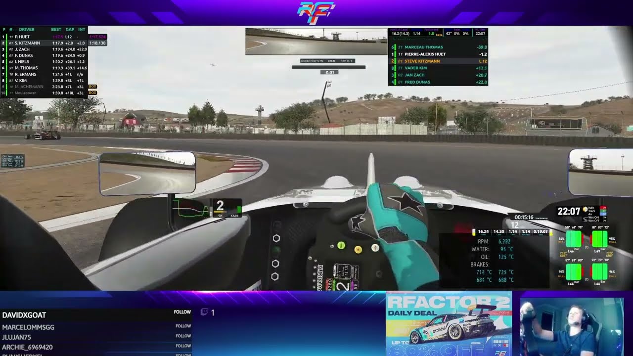 rFactor2 Daily RC Online🏁 | Tatuus  @ Laguna Seca | 27.08.2024