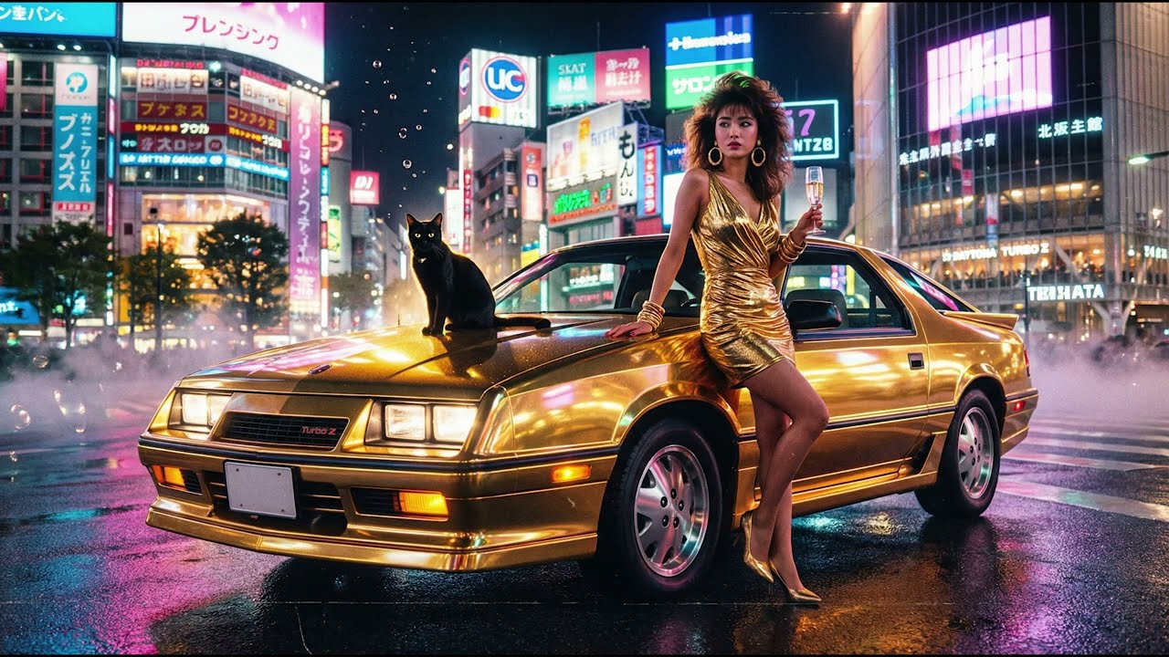Dodge Daytona Night Drive | 80s Bubble Era Gold City Pop Instrumental 🔥 Neon Muscle Cruise/ダッジ デイトナ