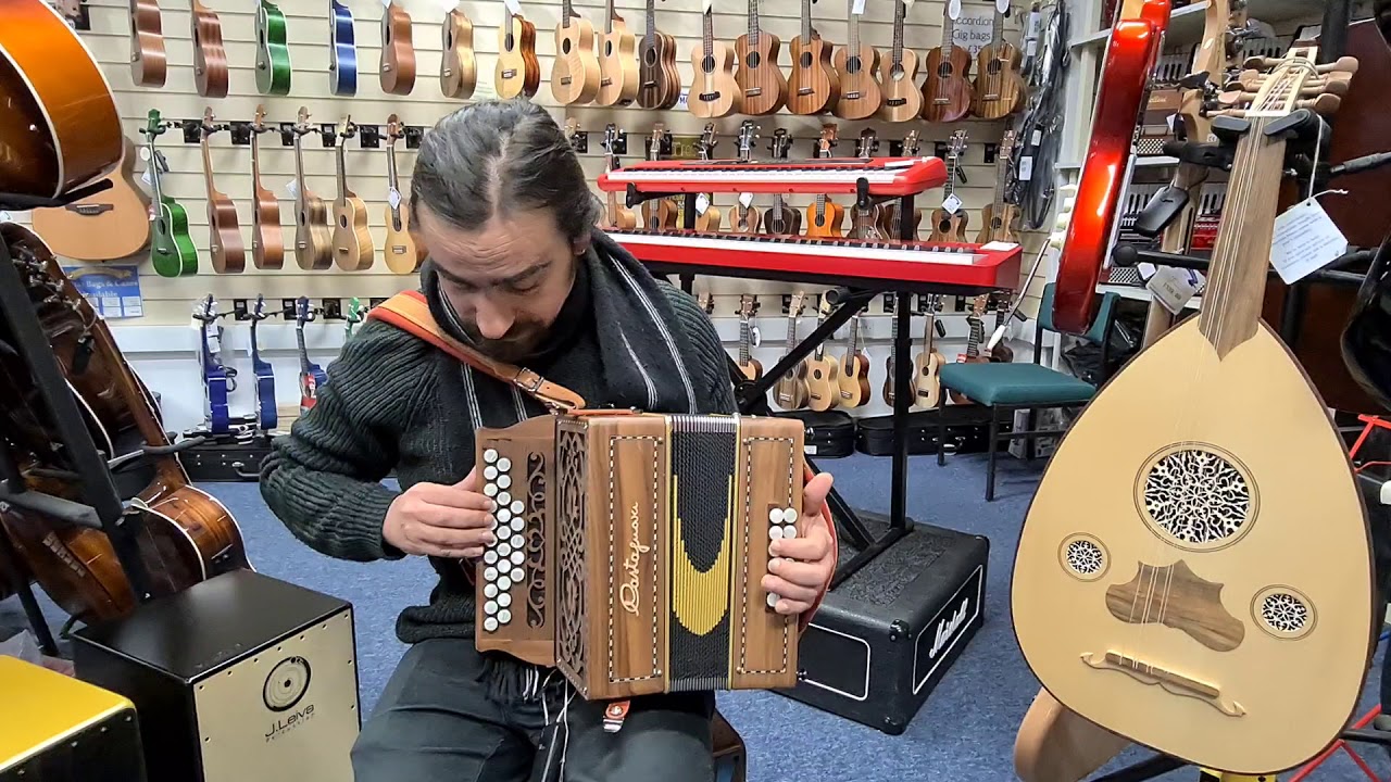 Ricardo playing a Castagnari Dony D/G Melodeon @ Hobgoblin Music Music