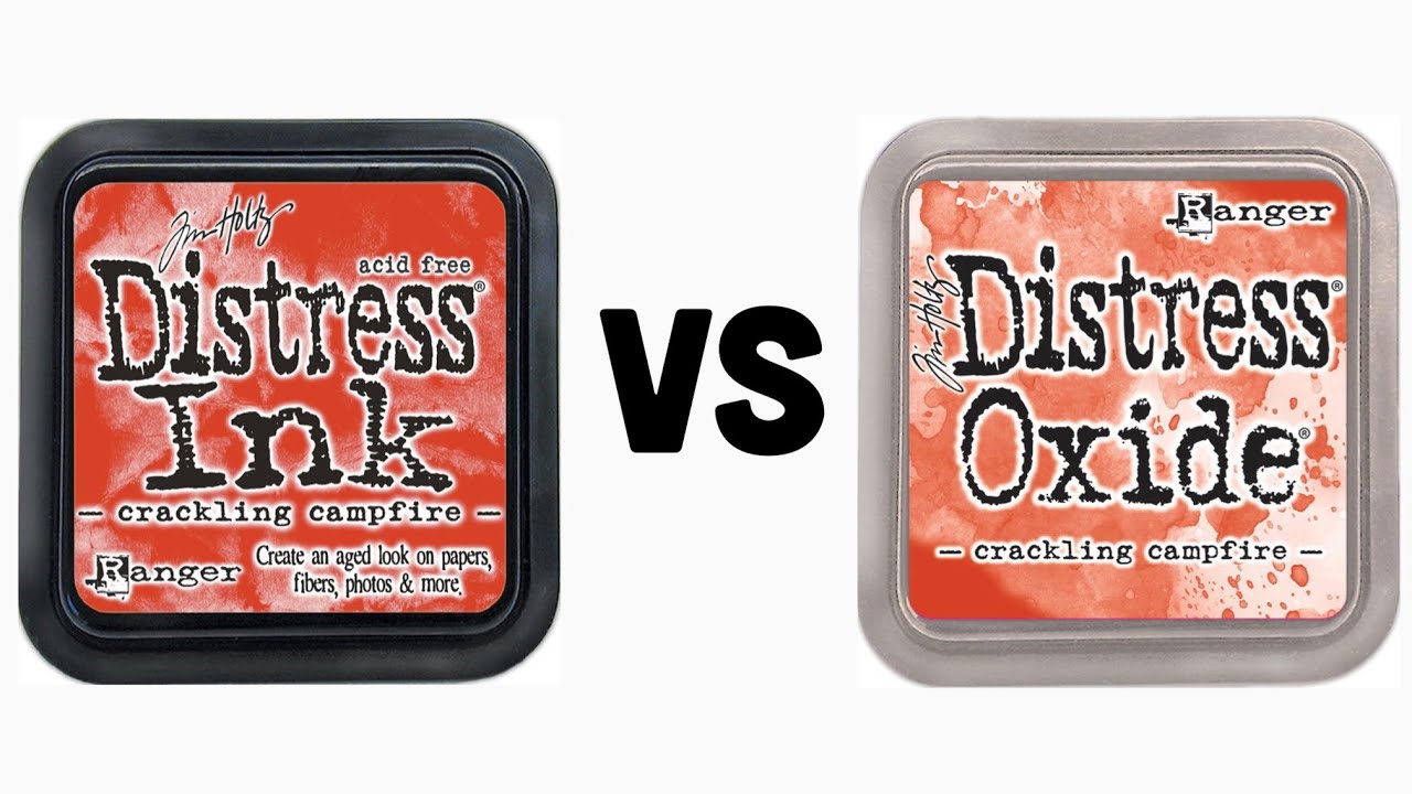 DISTRESS INK VS DISTRESS OXIDE | COMPARISON | Crackling Campfire Distress Ink and Oxide