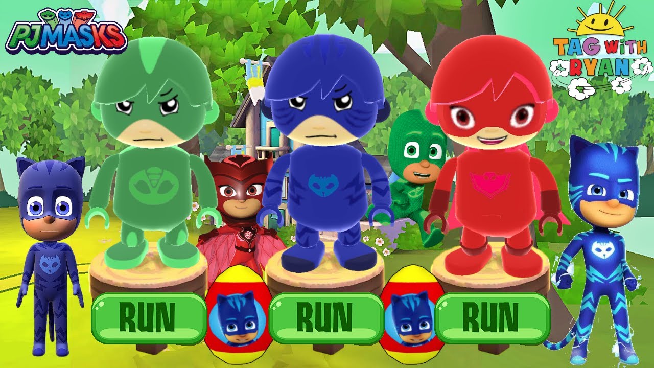 Tag with Ryan - PJ Masks Heroes Ryan's World Update - Catboy, Gekko and Owlette Unlocked Gameplay