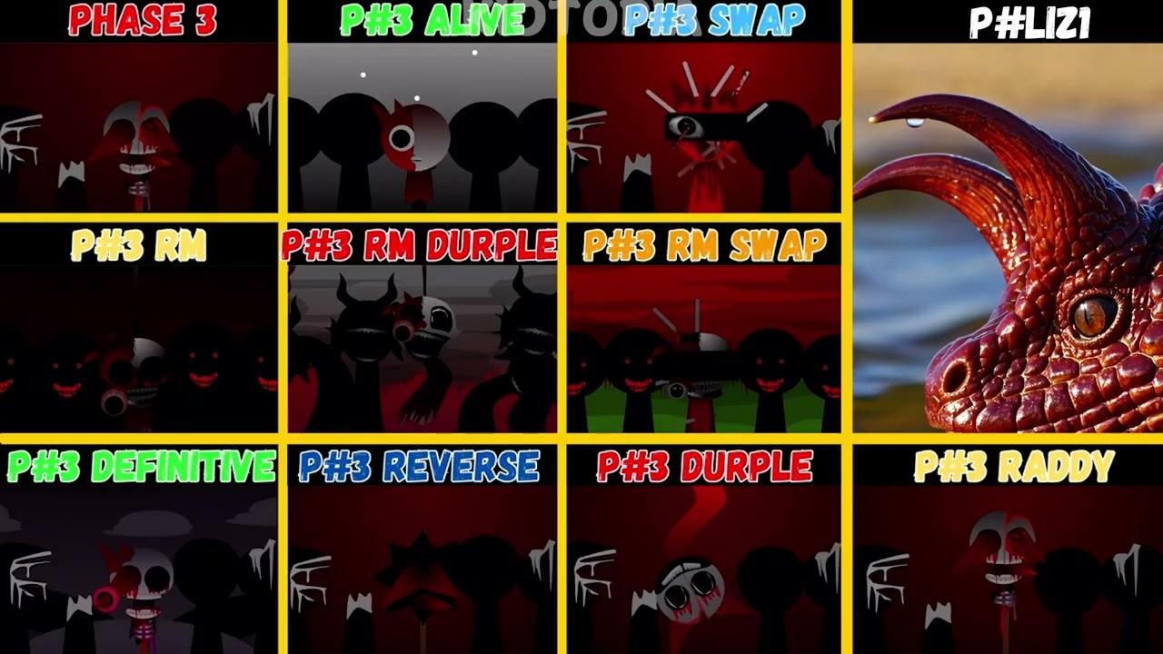 Incredibox Sprunki - P#LIZ1 VS P#3 ALL VERSION (BONUS MODE)