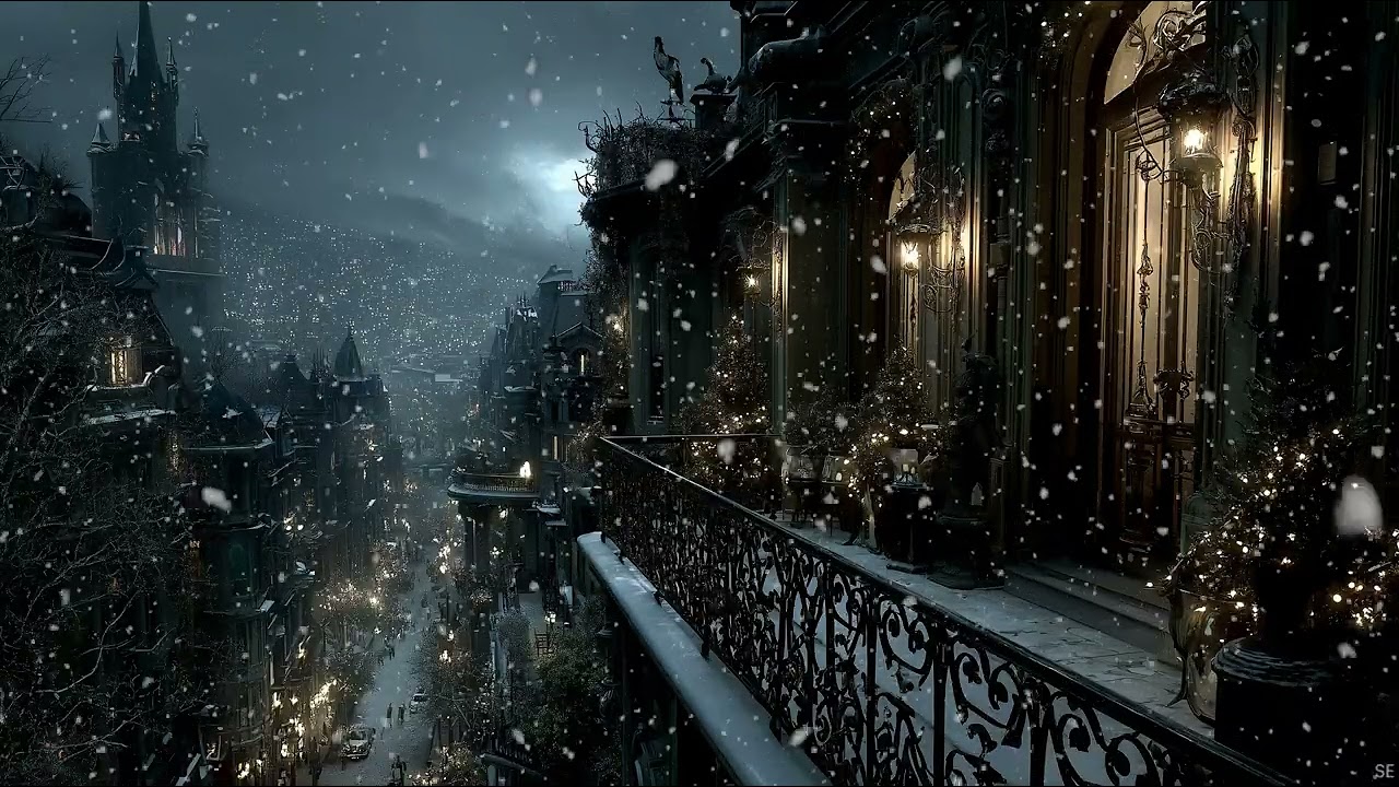 Strolling through the Snowy Gothic Town ❄️ Dark Academia Winter Ambience for Reading