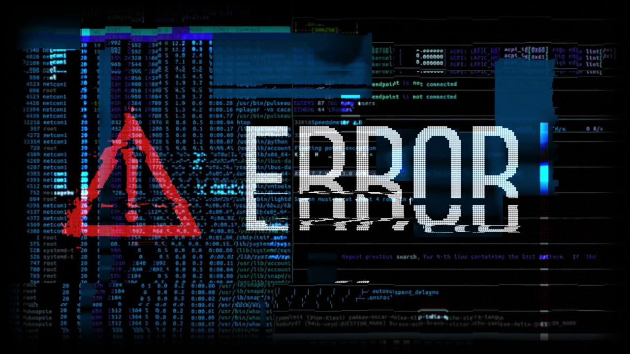 Error system - No Copyright, Copyright Free Videos, 4k, 5-seconds loop, background