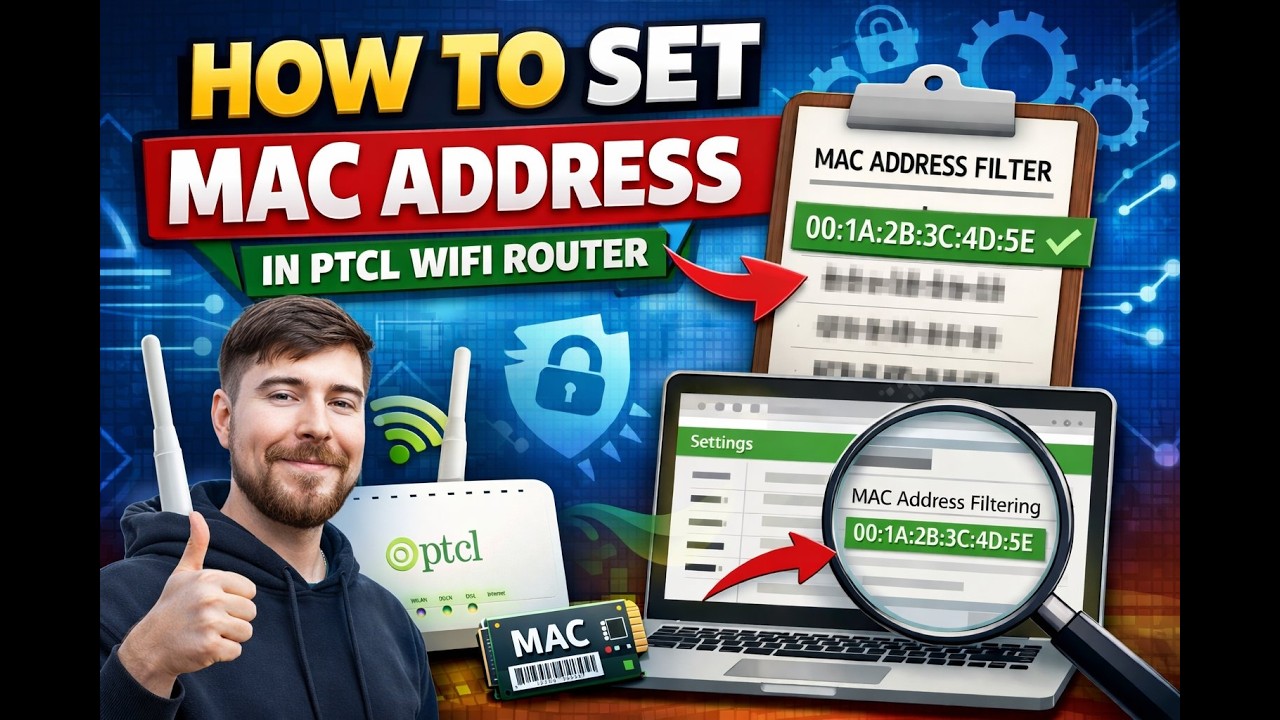How to Set mac address in ptcl wifi router | How to set mac address in wifi router