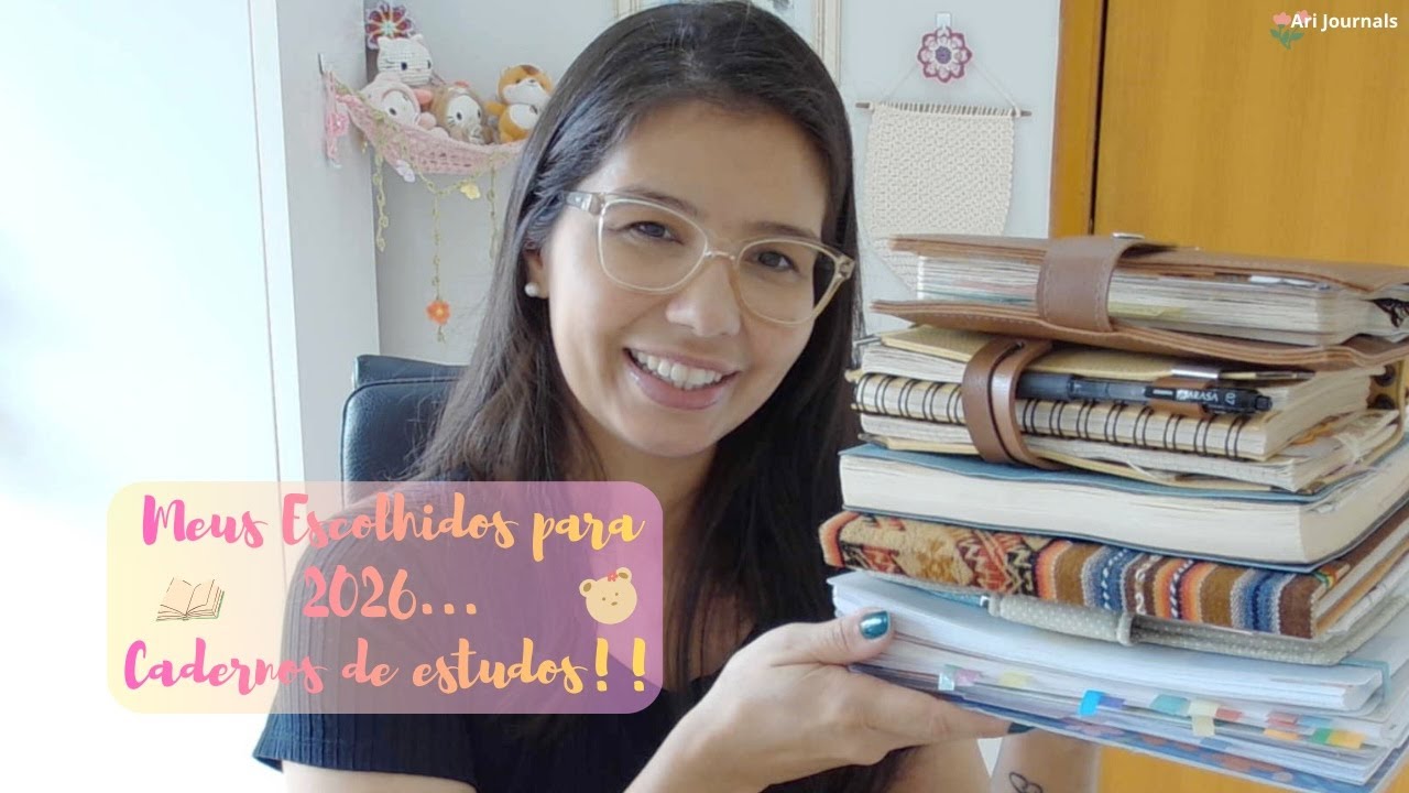 Meus escolhidos para 2026... Cadernos de estudos!! #cadernos #papelaria #estudos #studymotivation