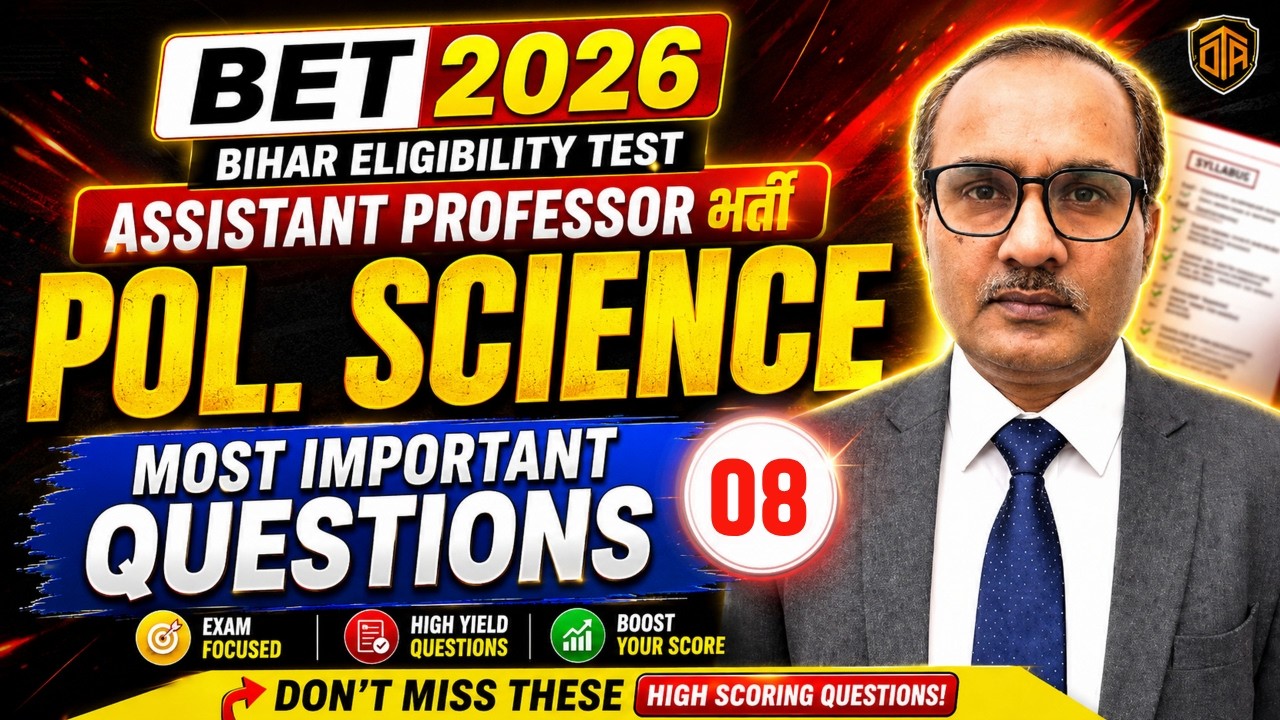 Bihar BET Assistant Professor | Political Science Most Important MCQs | BET 2026 Exam Preparation