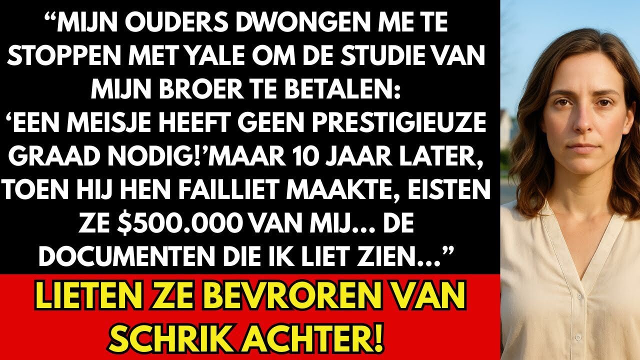 Mijn ouders dwongen me te stoppen met Yale om voor mijn broer te betalen. Nu eisen ze $500.000!