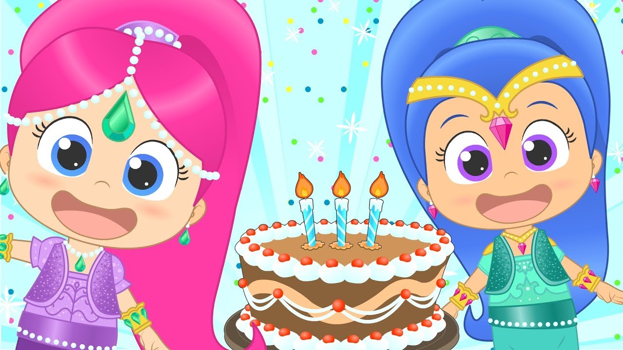 HAPPY BIRTHDAY SONG 🌟 with Shimmer and Shine, Leah, Tala and Nahal | Party songs for kids