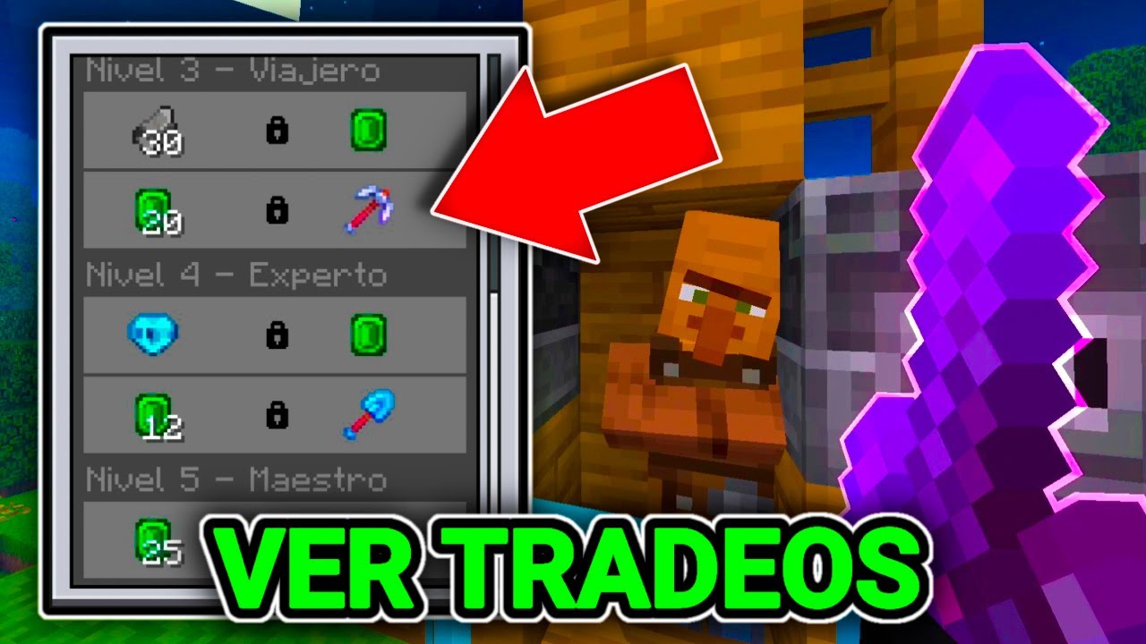 😱¡La Textura SECRETA Para Ver TODOS los TRADEOS de los aldeanos en MINECRAFT PE 1.21 BEDROCK!❤️