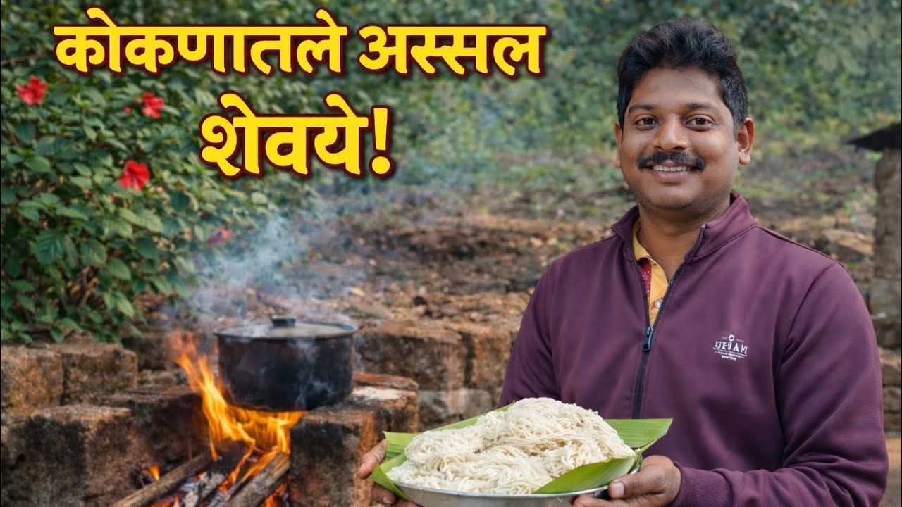 कोकणातील पारंपरिक शेवया 😍🌿केळीच्या पानावर वाढलेला अस्सल गावाकडचा स्वाद!”