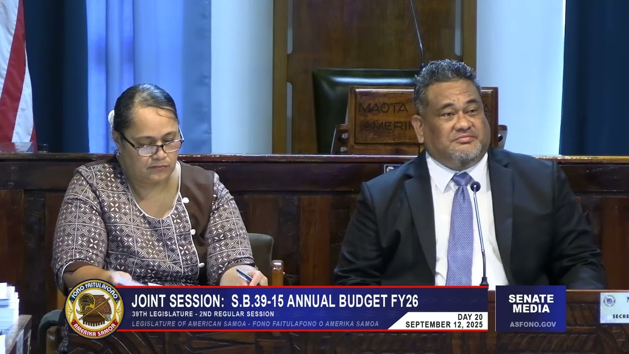 FONO Joint Session. Day 20 September 12, 2025. ASG Budget Hearing FY26. Part 1