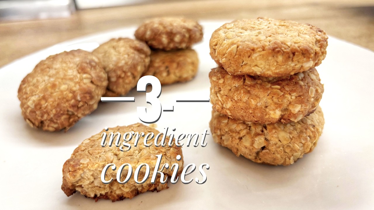 3-Ingredient Oat Cookies | Healthy, Sugar Free, Gluten Free