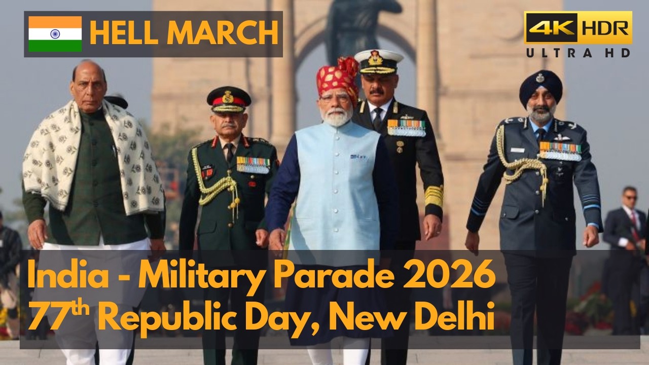 Hell March -  India 77th Republic Day military parade 2026 - 4K UHD