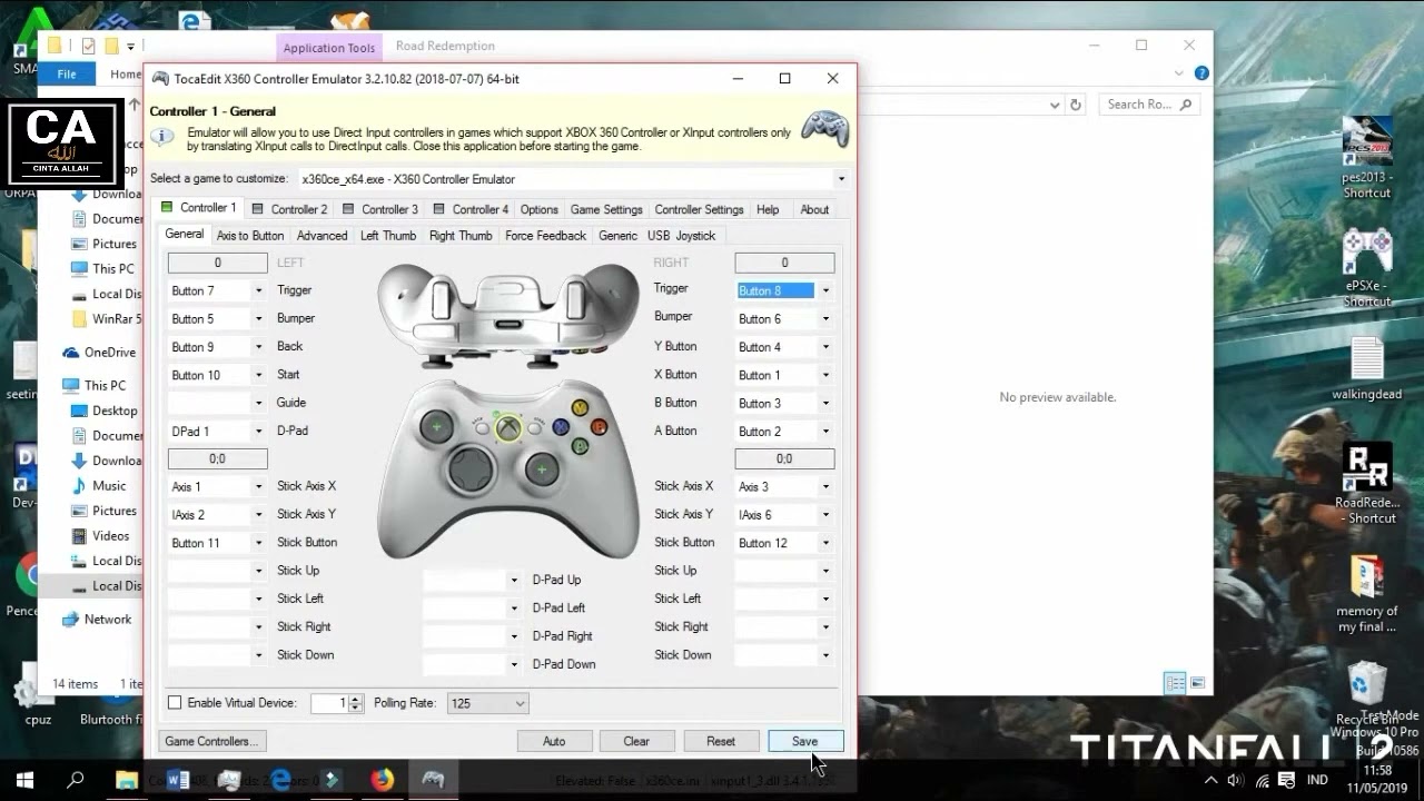 how to enable joystick function in road redemption
