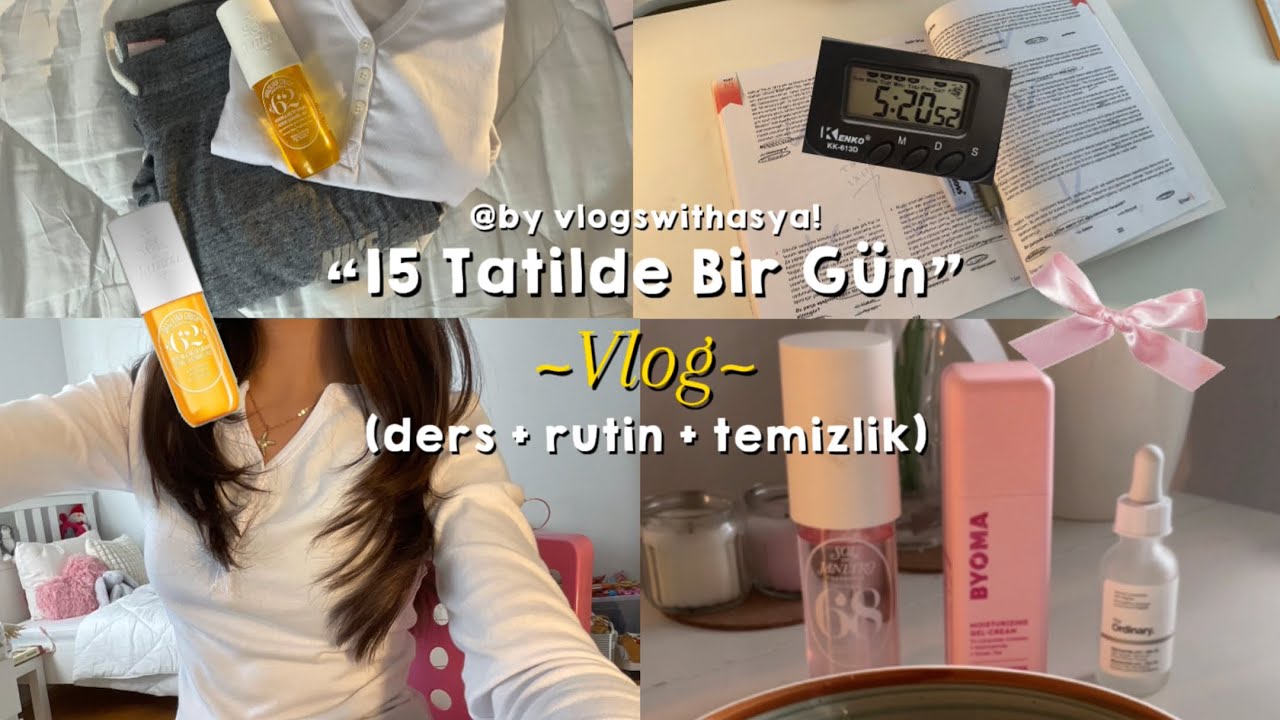 İLK UZUN VİDEOM!!😻🎀 (bol ders çalışmalı + günlük rutin + temizlik) Destek olur musunn?? #keşfet