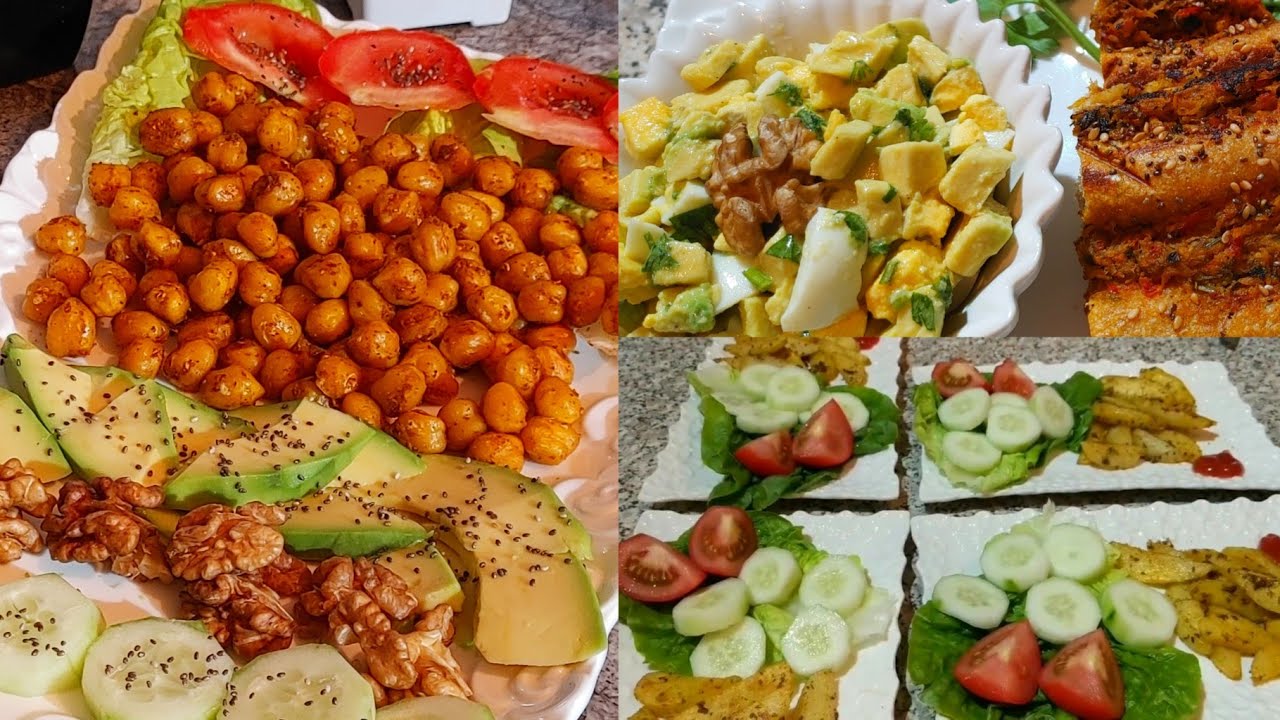 حمص متبل بدون قلي بدون فرن روعة سلطة الافوكا🥑مقبلات دافئة صحية او وجبات خفيفة