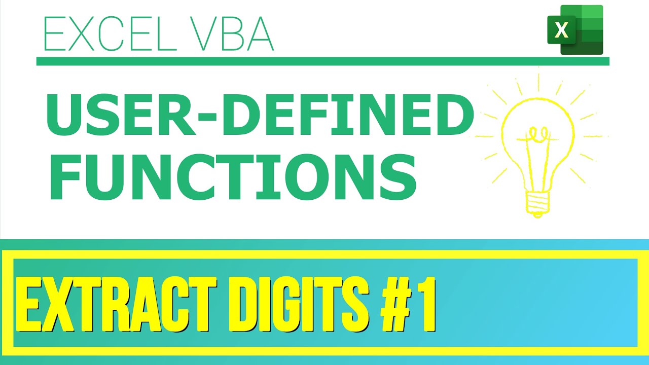 Excel VBA - User-Defined Functions|Extract Digits #1