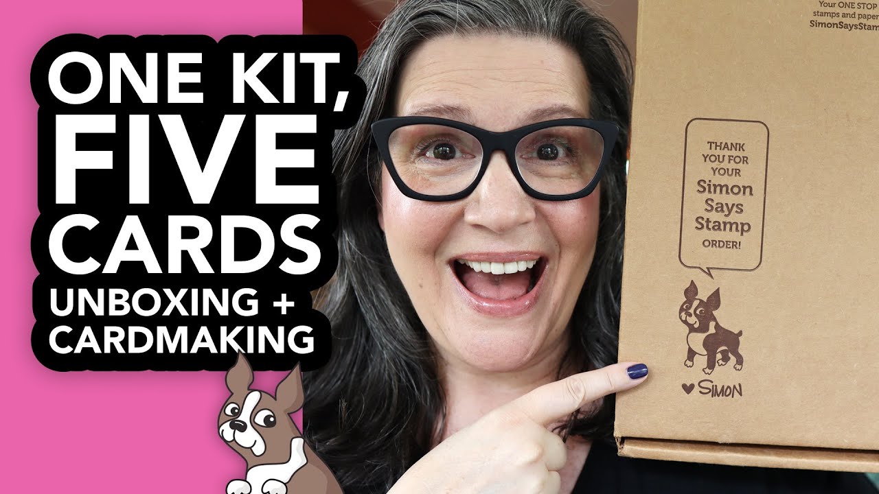 Let's Unbox a Card Kit and make FIVE cards! (Simon Says Stamp Card Kit!)