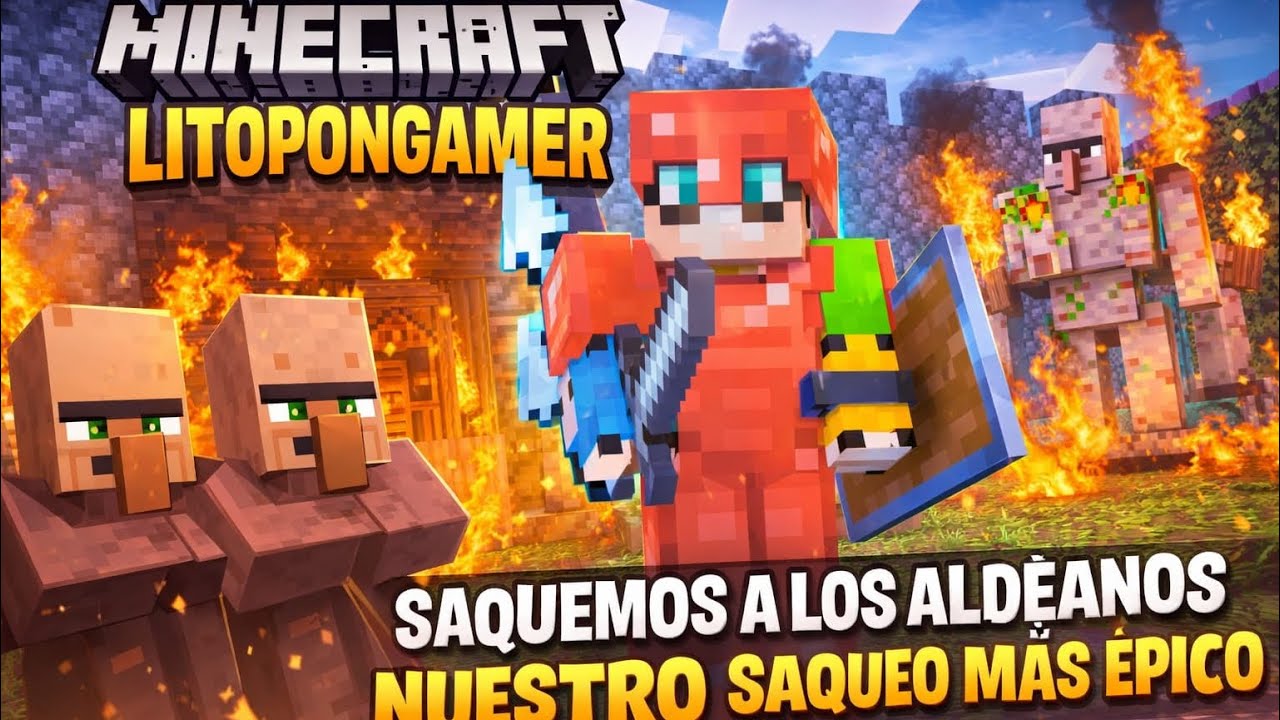 Minecraft saqueamos a los aldeanos ,saqueo épico