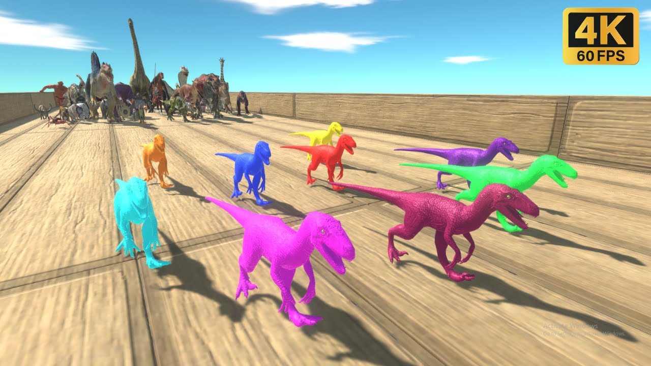 Race to eat Neon Deinonychus Team - Animal Revolt Battle Simulator