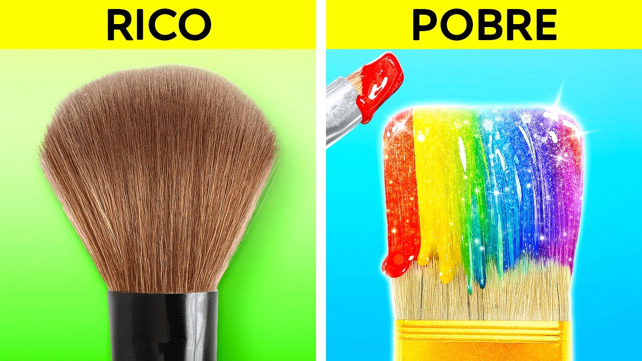 ¡Desafíos de Arte: Pobres VS Ricos! ¿Quién Ganará el Premio? Ideas de Arte Fáciles por 123 GO!
