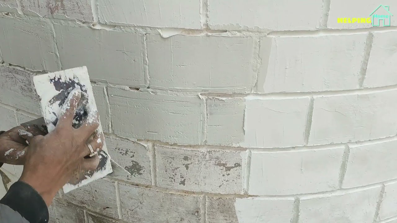 Apply birla white putty | Old Brick wall apply putty | How to apply wall putty