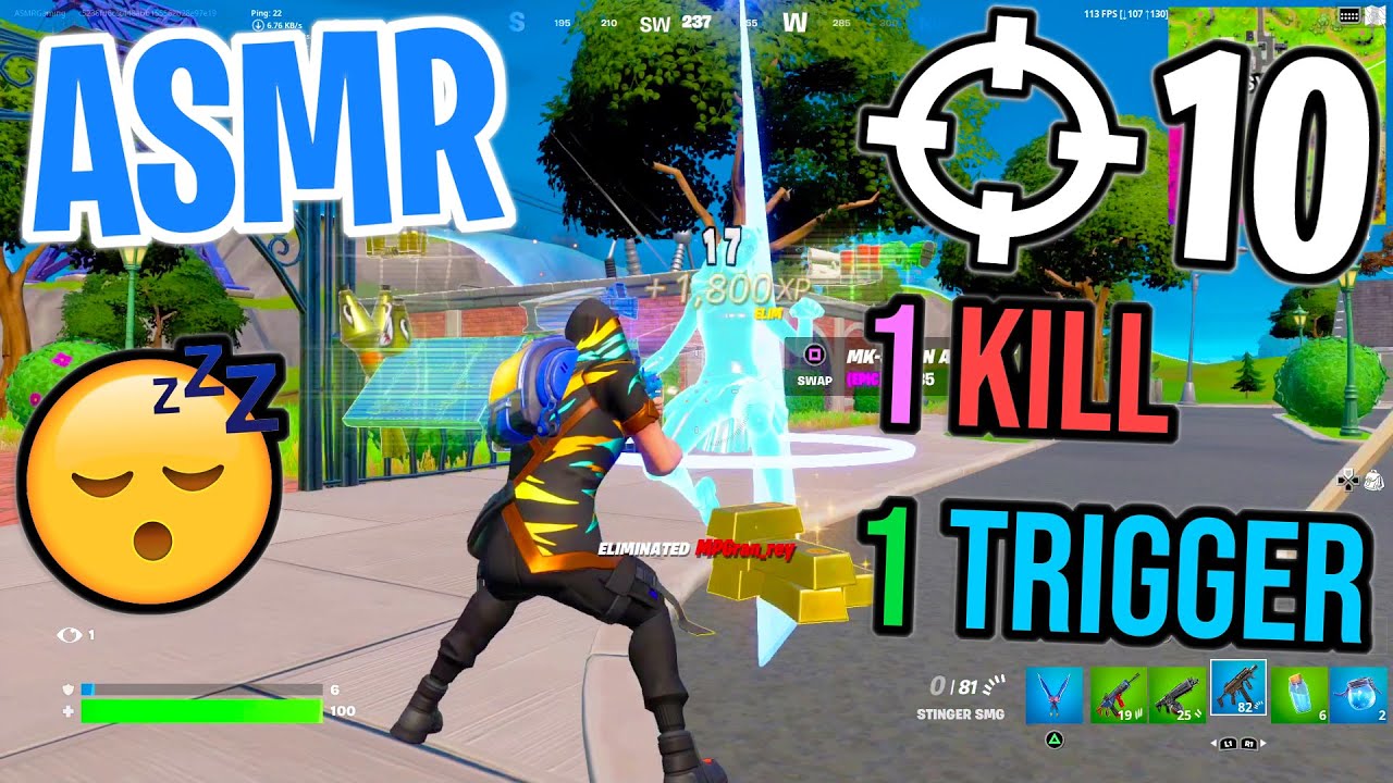 ASMR Gaming 😴 Fortnite 1 Kill = 1 Trigger Relaxing Mouth Sounds 🎮🎧 Controller Sounds + Whispering 💤