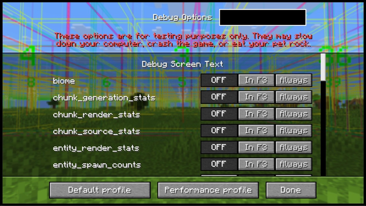 Minecraft 1.21.9 &mdash; Как настроить экран отладки F3