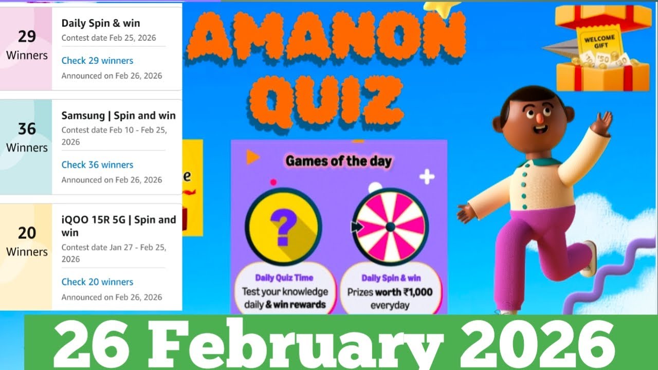 Amazon Funzone winner list Quiz Answer Today I Funzone Carnival Quiz Answer Today, 26 February 2026