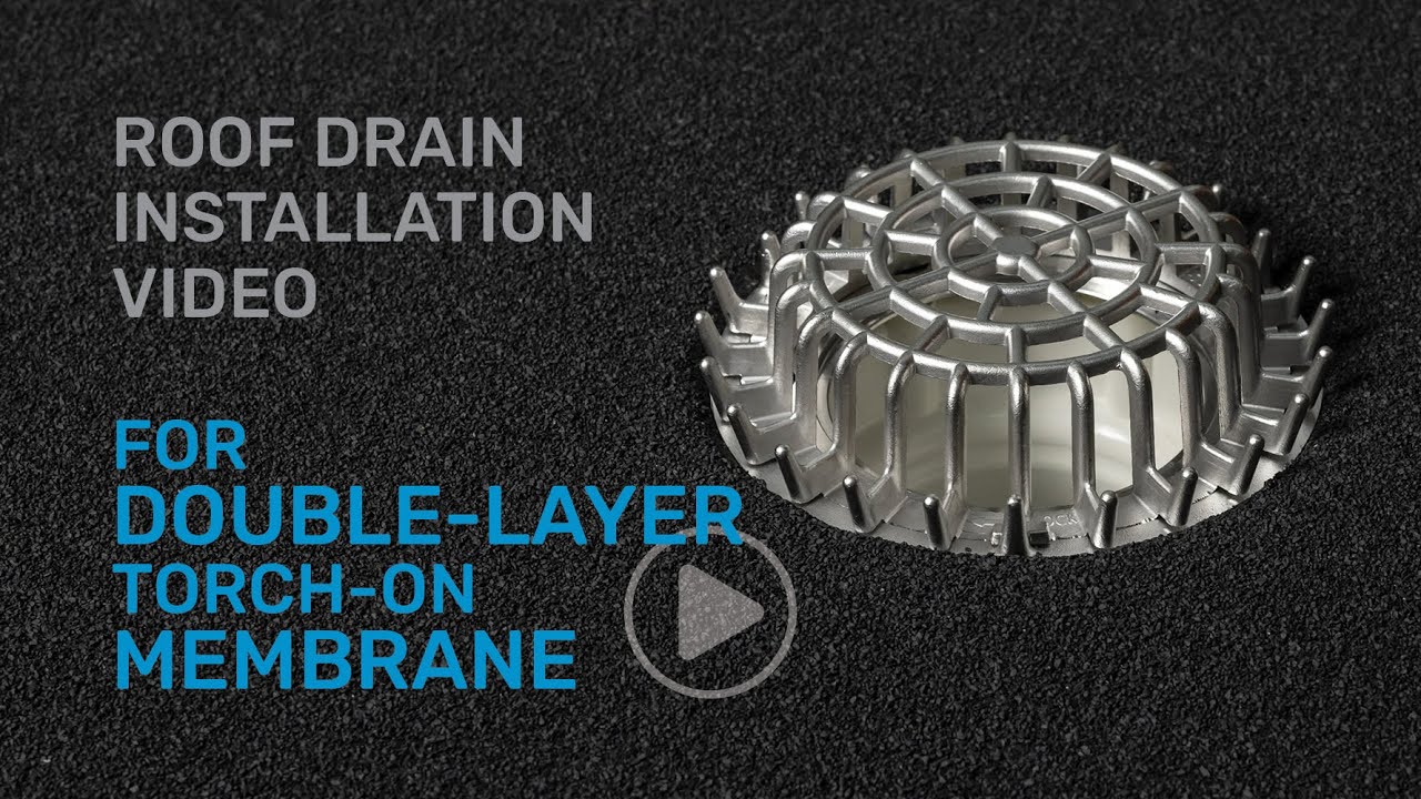 Roof Drain Installation for Double-layer (torch-on) Membranes.