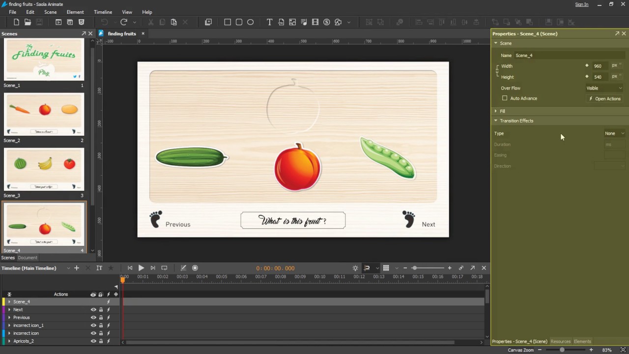 Scenes in Saola Animate
