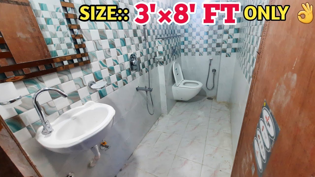 3'×8' Very Small Bathroom 👌| Bathroom Design 3'×8' Only | Bathroom Tile Design Ideas