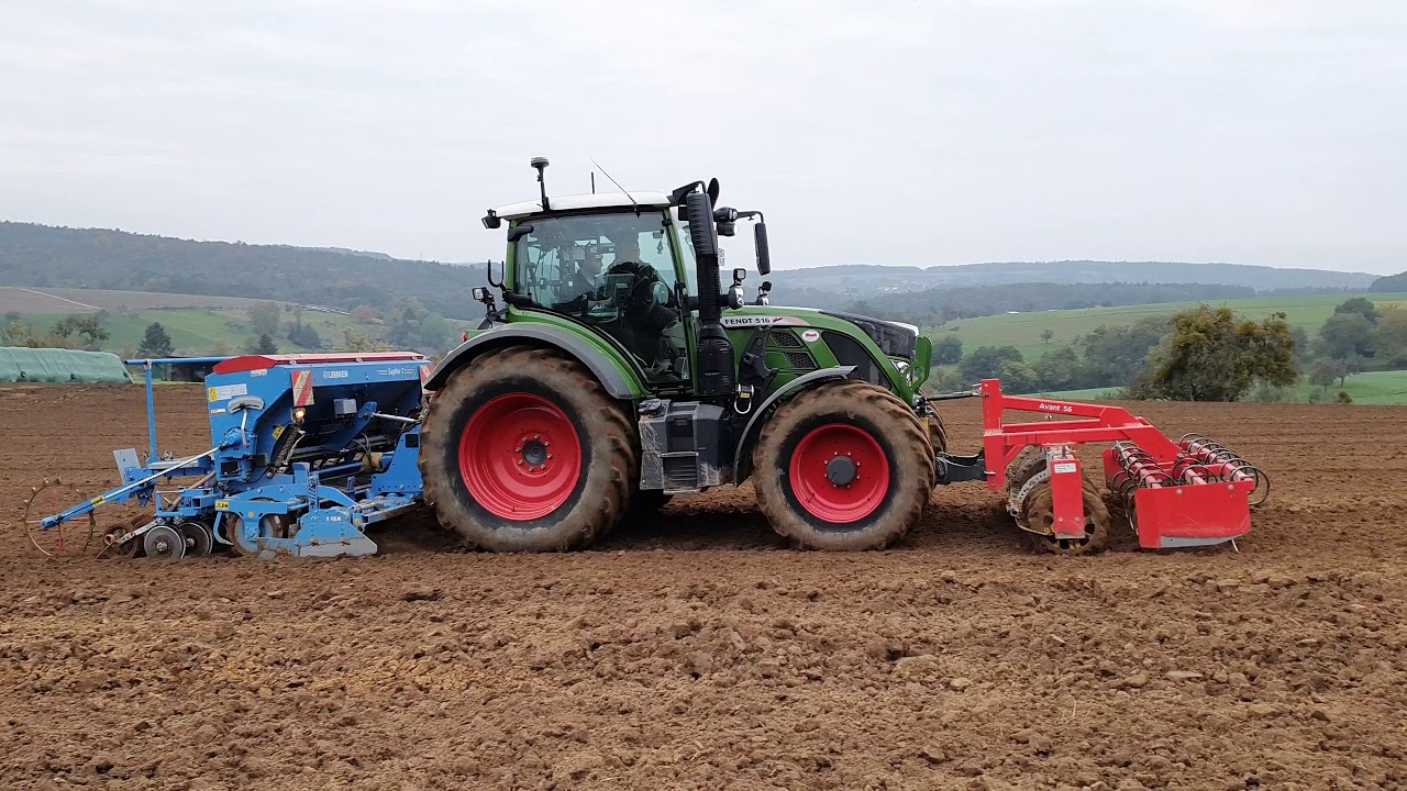 Weizen Säen 2020 mit Fendt Vario 516 und Lemken Saphir 7