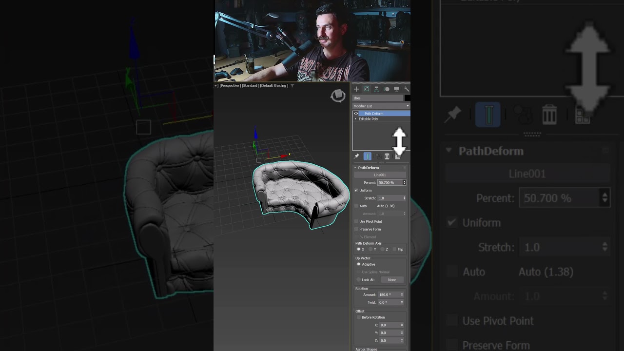 3Ds MAX. Did you know? Path Deform in 1 minute. #3dsmax #3dmodeling