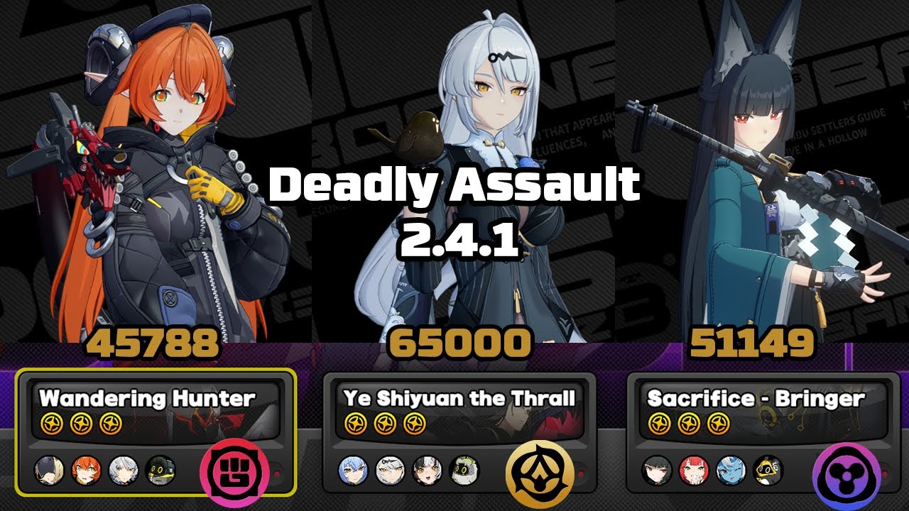 Sanby, Yixuan, & Miyabi | Deadly Assault 9 Stars Clear | ZZZ 2.4 2nd Rotation