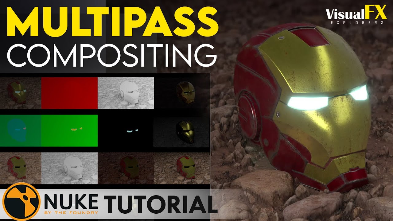 Nuke Multipass Compositing Tutorial | Iron Man Helmet CG Render Passes
