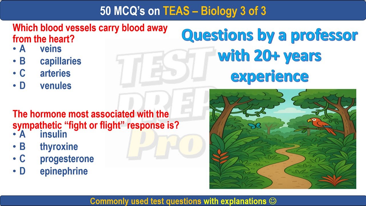 50 TEAS Part 3 Biology practice questions | TEAS | #biology #biologylecture #biologyclass12