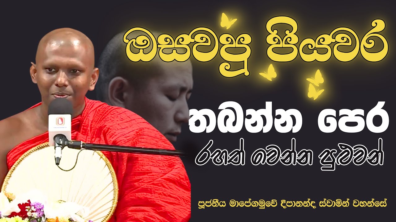භාග්‍යවතුන් වහන්සේගේ දේශනාව වීර්ය වන්තයන්ටයි | Ven. Mapegamuwe Deepananda Thero
