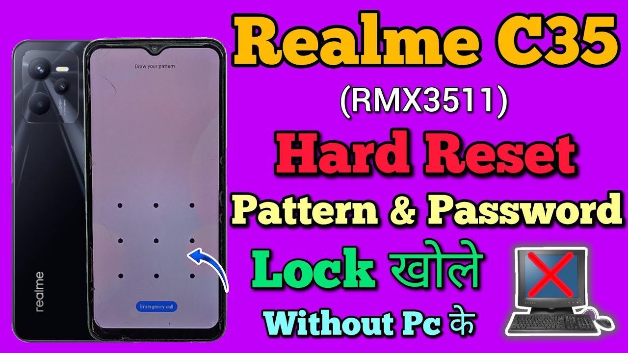 Realme C35 (RMX3511) Hard Reset Forgot Password || Pattern Lock Unlock Tool || Without Pc || 2024...