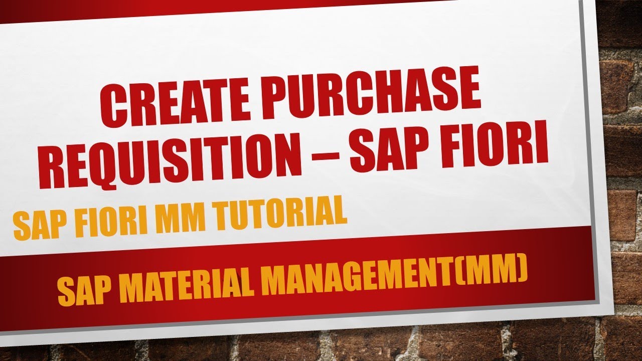 How to create a Purchase Requisition (PR) in SAP - SAP MM Fiori