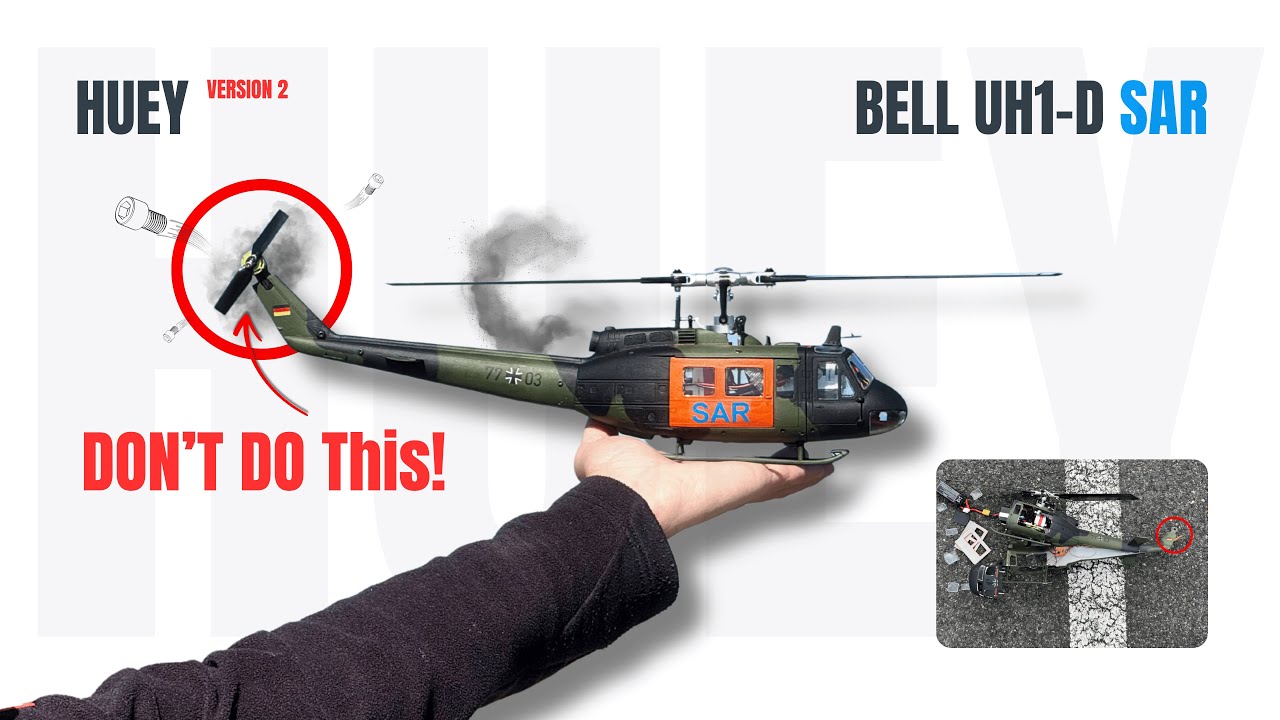 Bell UH-1D SAR Crashed! 😱 RC Scale Helicopter V2 - Revell 1:32 OMPHOBBY M2 | Ultimate RC Builds