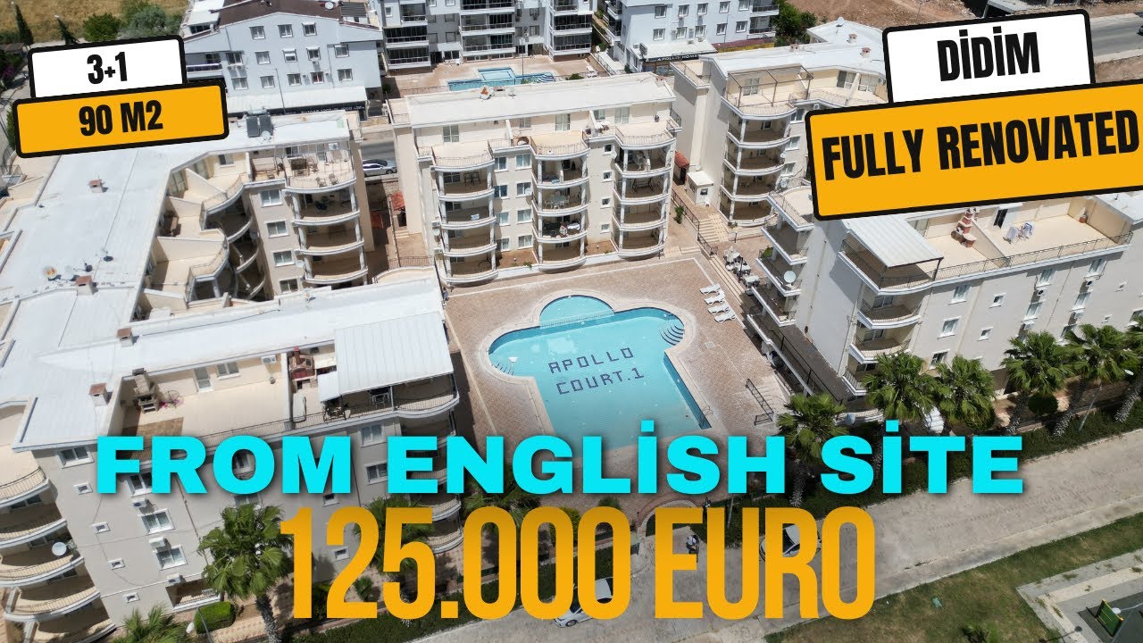 Completely Renovated 3+1 90 m2 Apartment for Sale in English Site in Didim Center