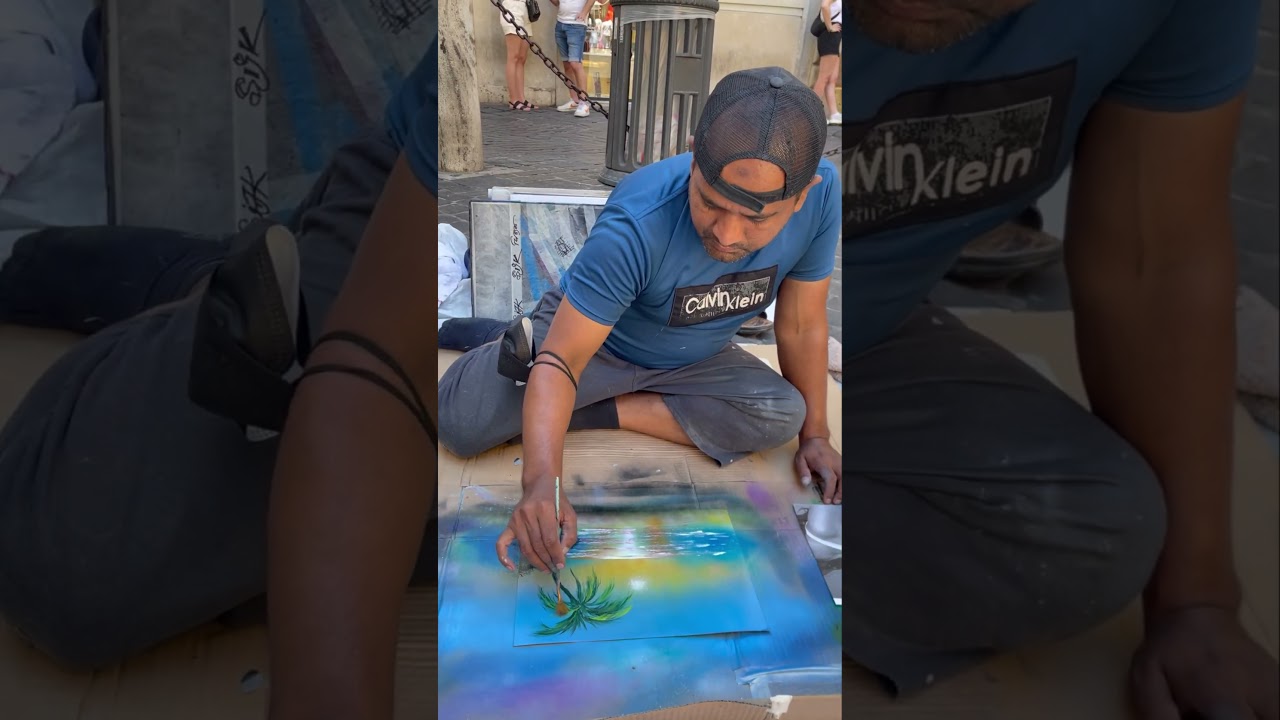 sea beach spray art.