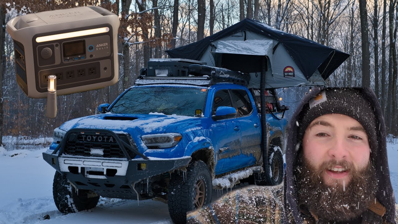 COLD Weather Truck Camping In My Tacoma | Anker SOLIX C800 Plus Test
