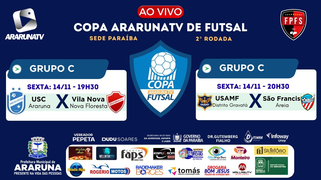 COPA ARARUNATV DE FUTSAL - USC X VILA NOVA | USAMF X S&Atilde;O FRANCISCO | 14/11/2025