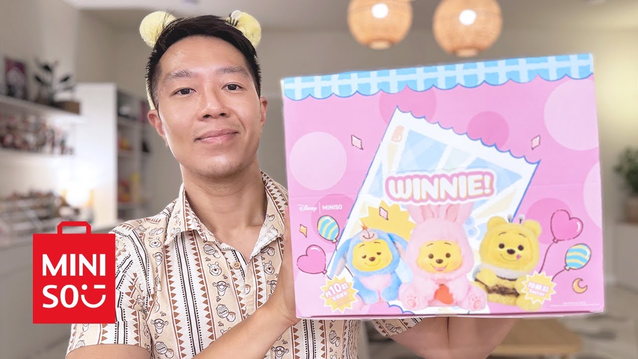 UNBOXING V2 LAPOOHPOOH! Miniso Disney Winnie the Pooh Naughty Team Vinyl Blind Box Plush Keychains